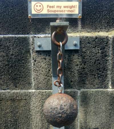 Close-up image of a cannon ball Close-up image of a cannon ball