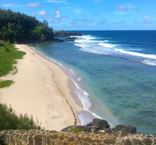 Gris Gris beach Souillac from parking Gris Gris beach in Souillac from parking
