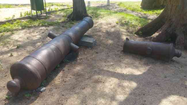 Cannon parts on display cannon parts on display