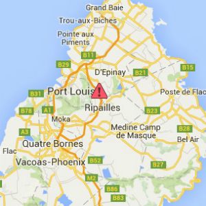 Mauritius road map with repairs